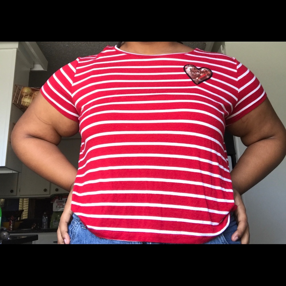 red striped crop top